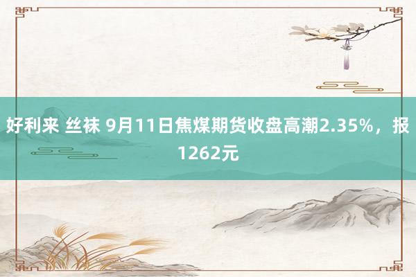 好利来 丝袜 9月11日焦煤期货收盘高潮2.35%，报1262元