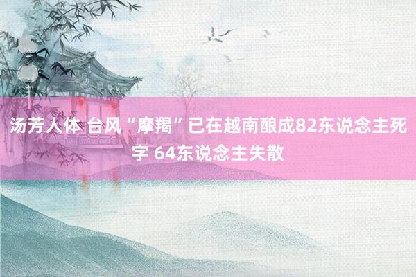 汤芳人体 台风“摩羯”已在越南酿成82东说念主死字 64东说念主失散