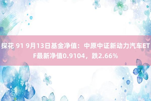 探花 91 9月13日基金净值：中原中证新动力汽车ETF最新净值0.9104，跌2.66%