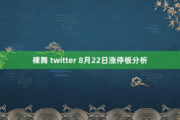 裸舞 twitter 8月22日涨停板分析