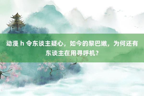 动漫 h 令东谈主疑心，如今的黎巴嫩，为何还有东谈主在用寻呼机？