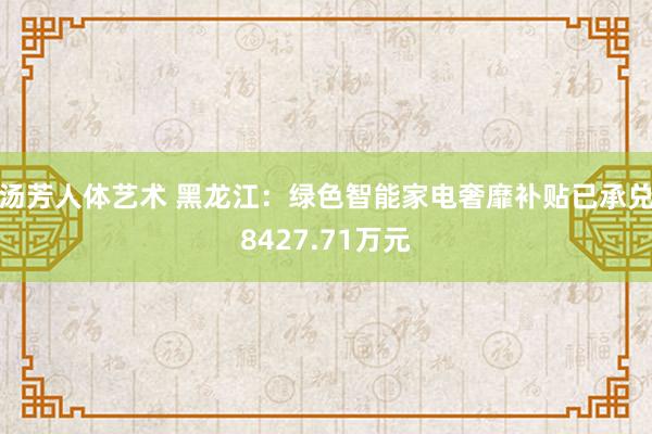 汤芳人体艺术 黑龙江：绿色智能家电奢靡补贴已承兑8427.71万元