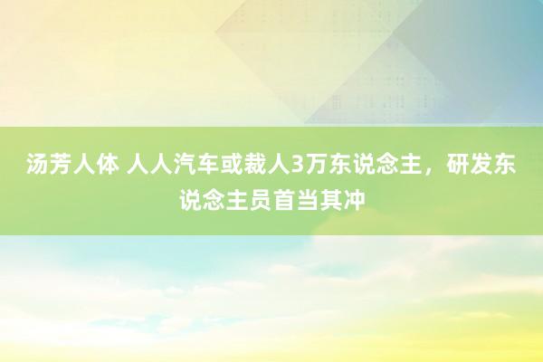 汤芳人体 人人汽车或裁人3万东说念主，研发东说念主员首当其冲