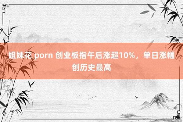 姐妹花 porn 创业板指午后涨超10%，单日涨幅创历史最高