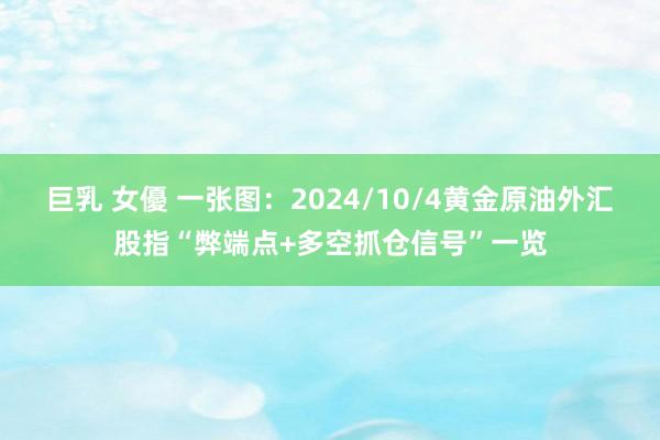 巨乳 女優 一张图：2024/10/4黄金原油外汇股指“弊端点+多空抓仓信号”一览