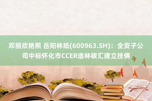 邓丽欣艳照 岳阳林纸(600963.SH)：全资子公司中标怀化市CCER造林碳汇建立技俩