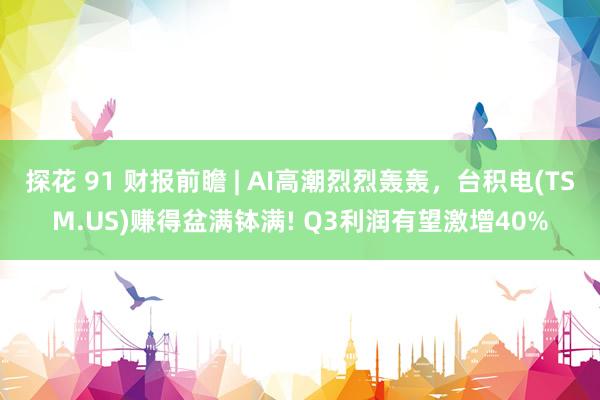 探花 91 财报前瞻 | AI高潮烈烈轰轰，台积电(TSM.US)赚得盆满钵满! Q3利润有望激增40%