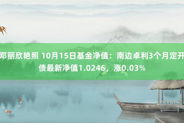 邓丽欣艳照 10月15日基金净值：南边卓利3个月定开债最新净值1.0246，涨0.03%