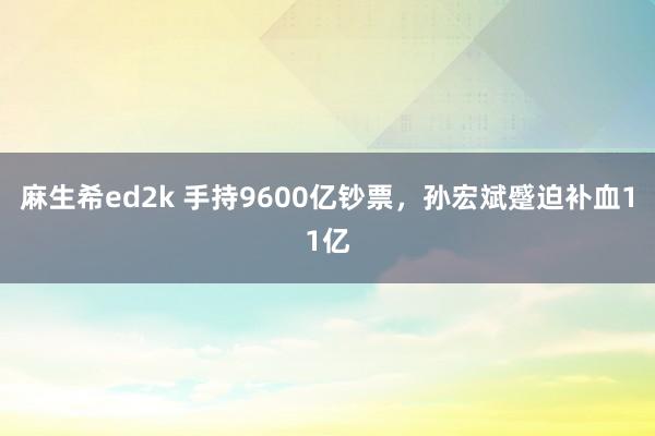 麻生希ed2k 手持9600亿钞票，孙宏斌蹙迫补血11亿