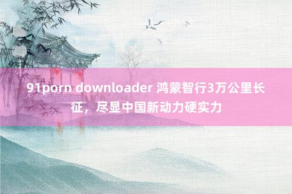 91porn downloader 鸿蒙智行3万公里长征，尽显中国新动力硬实力