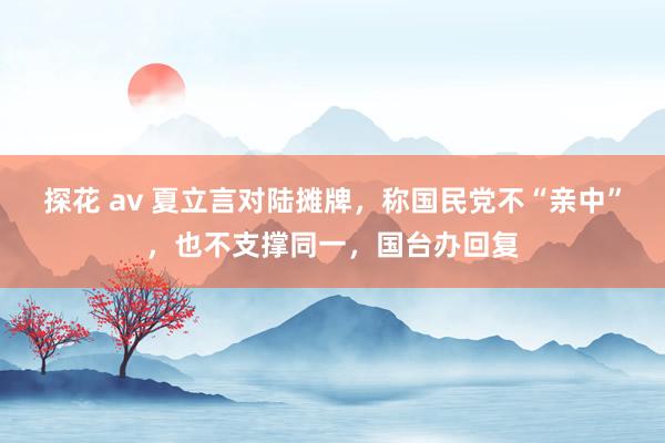 探花 av 夏立言对陆摊牌，称国民党不“亲中”，也不支撑同一，国台办回复