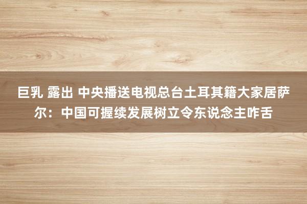 巨乳 露出 中央播送电视总台土耳其籍大家居萨尔：中国可握续发展树立令东说念主咋舌