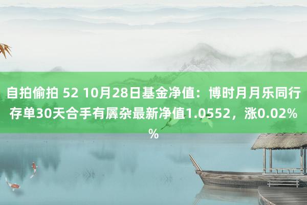 自拍偷拍 52 10月28日基金净值：博时月月乐同行存单30天合手有羼杂最新净值1.0552，涨0.02%