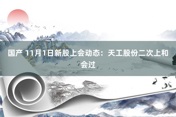 国产 11月1日新股上会动态：天工股份二次上和会过