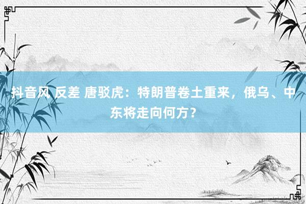 抖音风 反差 唐驳虎：特朗普卷土重来，俄乌、中东将走向何方？