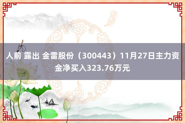 人前 露出 金雷股份（300443）11月27日主力资金净买入323.76万元