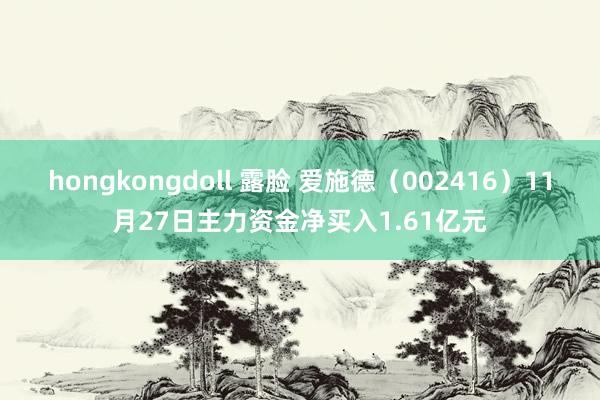 hongkongdoll 露脸 爱施德（002416）11月27日主力资金净买入1.61亿元