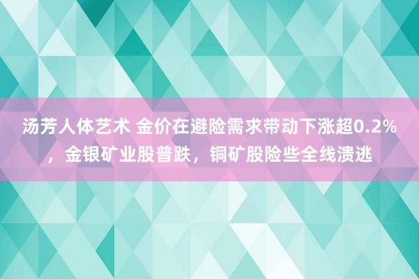 汤芳人体艺术 金价在避险需求带动下涨超0.2%，金银矿业股普跌，铜矿股险些全线溃逃