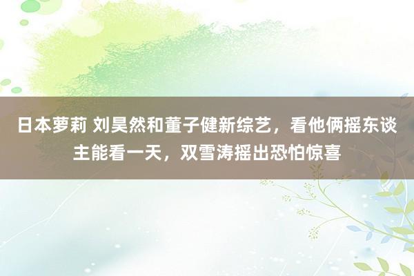 日本萝莉 刘昊然和董子健新综艺，看他俩摇东谈主能看一天，双雪涛摇出恐怕惊喜