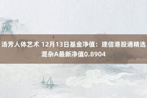 汤芳人体艺术 12月13日基金净值：建信港股通精选混杂A最新净值0.8904