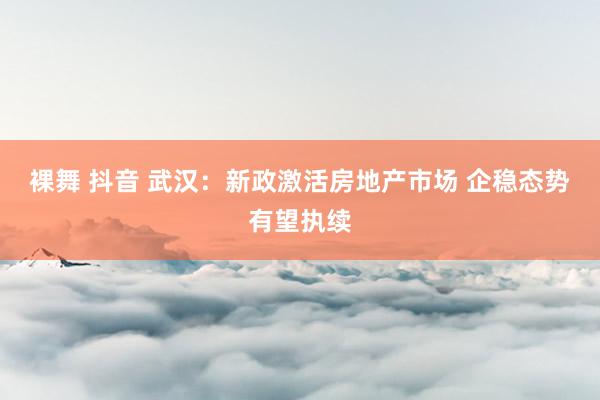 裸舞 抖音 武汉：新政激活房地产市场 企稳态势有望执续