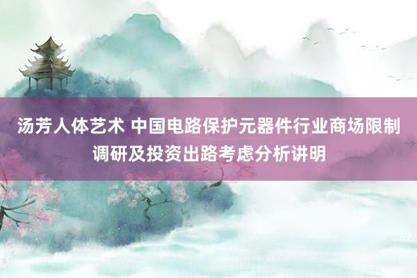 汤芳人体艺术 中国电路保护元器件行业商场限制调研及投资出路考虑分析讲明