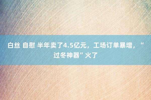 白丝 自慰 半年卖了4.5亿元，工场订单暴增，“过冬神器”火了