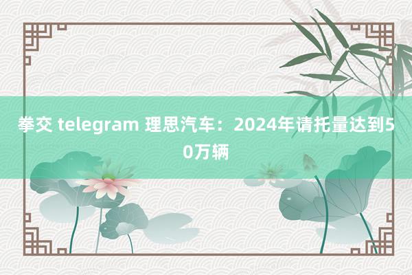 拳交 telegram 理思汽车：2024年请托量达到50万辆