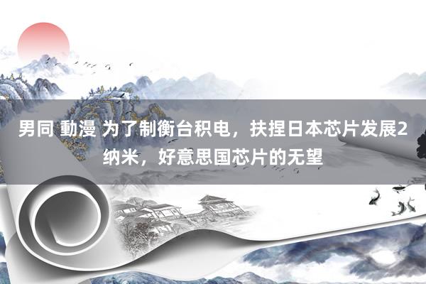 男同 動漫 为了制衡台积电，扶捏日本芯片发展2纳米，好意思国芯片的无望