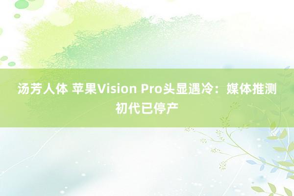 汤芳人体 苹果Vision Pro头显遇冷：媒体推测初代已停产