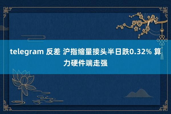 telegram 反差 沪指缩量接头半日跌0.32% 算力硬件端走强