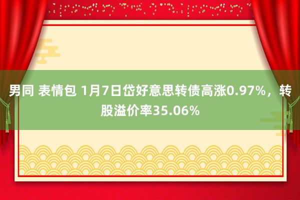 男同 表情包 1月7日岱好意思转债高涨0.97%，转股溢价率35.06%