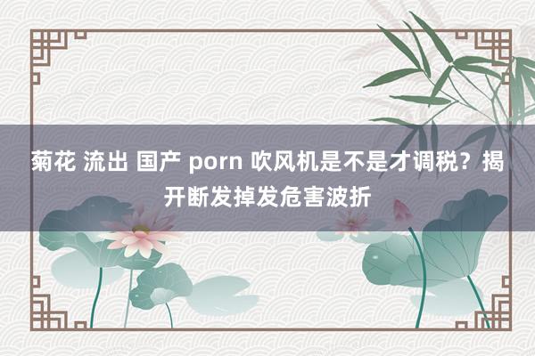 菊花 流出 国产 porn 吹风机是不是才调税？揭开断发掉发危害波折