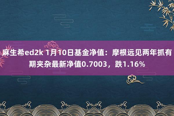 麻生希ed2k 1月10日基金净值：摩根远见两年抓有期夹杂最新净值0.7003，跌1.16%