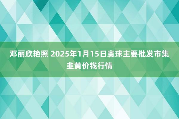 邓丽欣艳照 2025年1月15日寰球主要批发市集韭黄价钱行情